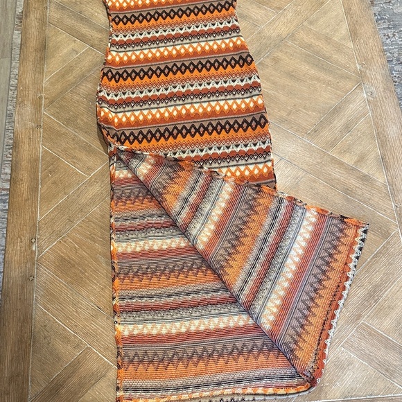 Orange and Black Patterned Maxi Dress - Picture 3 of 3